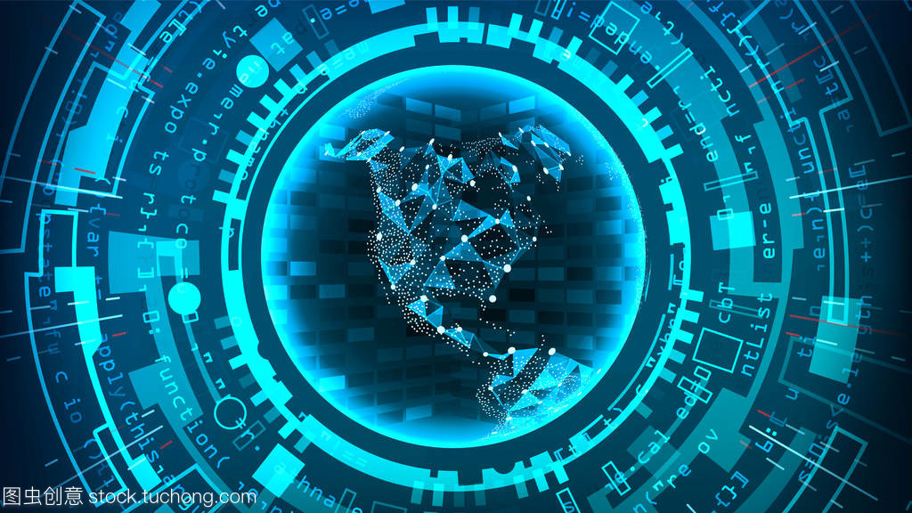 未來科技連接結構。矢量抽象背景。藍色的電子網絡。數(shù)字系統(tǒng)設計